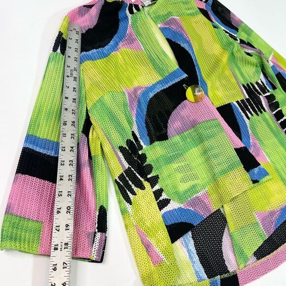 Joseph Ribkoff Sweater Women 12 free Mesh Asymmetric Lagenlook artsy art to wear - Picture 8 of 12